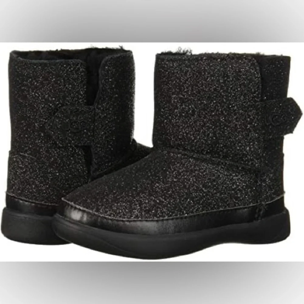 UGG Kids Keelan Glitter Black Bootie Infant Toddler Size 6 1104652T‎
